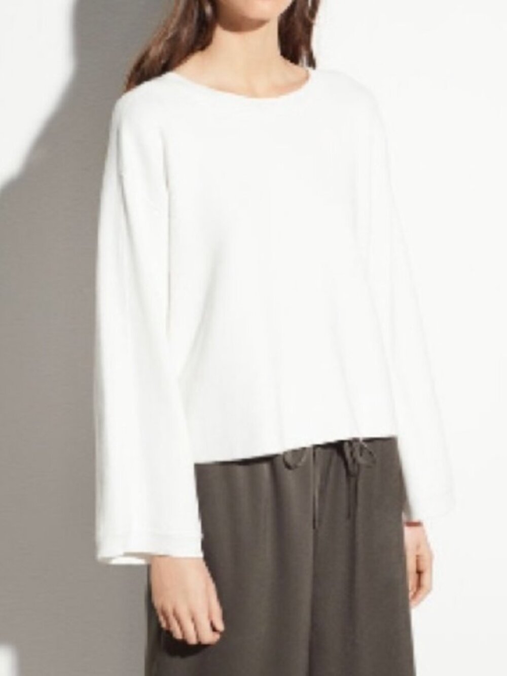 VINCE Cropped Boxy Cotton Sweater